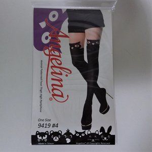 Angelina Animal Print Faux Thigh High Pantyhose